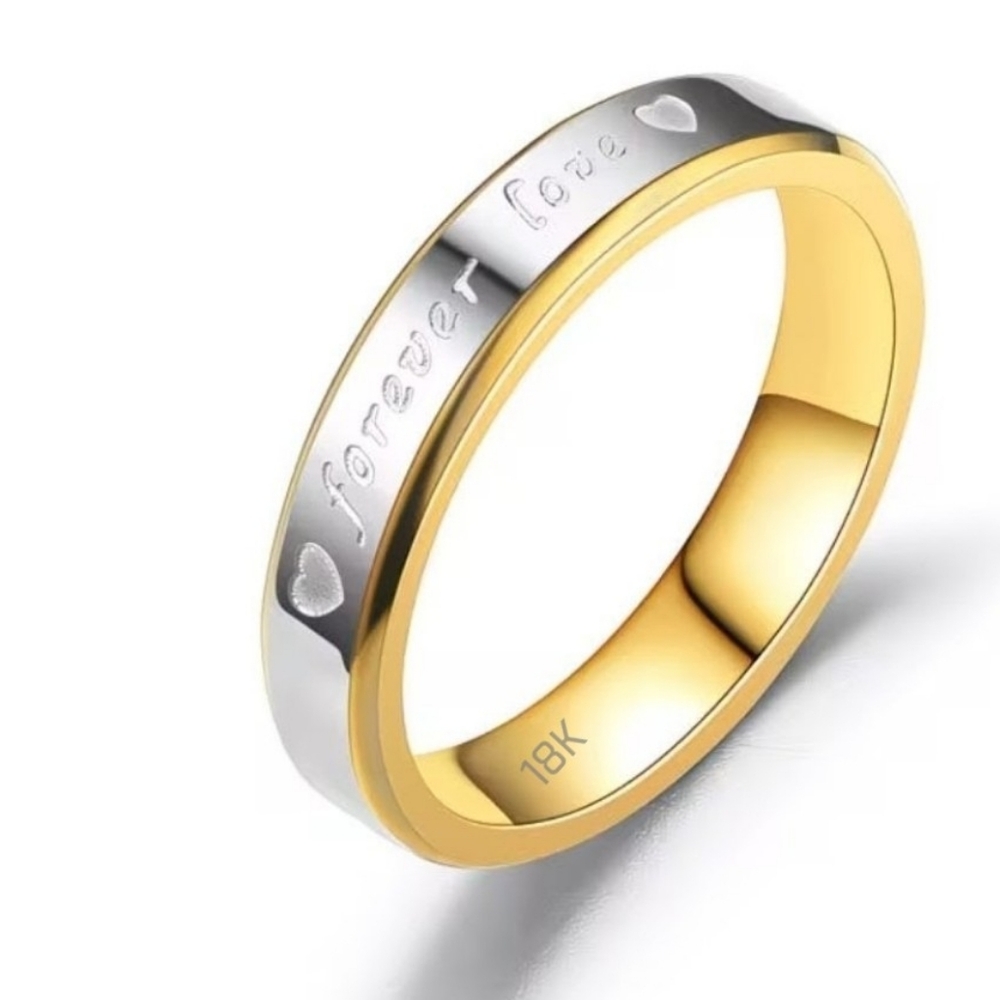 Gold and Silver 'Forever Love' Ring Heart Ring